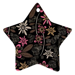 Flower Art Pattern Star Ornament (two Sides) by Ket1n9