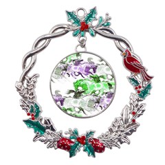 Horse-horses-animal-world-green Metal X mas Wreath Holly Leaf Ornament by Ket1n9