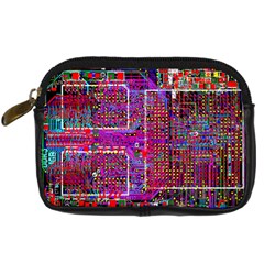 Technology Circuit Board Layout Pattern Digital Camera Leather Case by Ket1n9