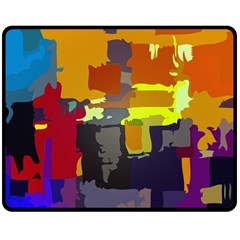 Abstract-vibrant-colour Two Sides Fleece Blanket (medium) by Ket1n9