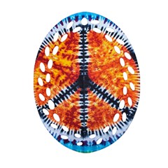 Tie Dye Peace Sign Ornament (oval Filigree) by Ket1n9