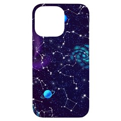 Realistic-night-sky-poster-with-constellations Iphone 14 Pro Max Black Uv Print Case by Ket1n9
