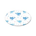 Seamless-pattern-with-cute-sharks-hearts Sticker (Oval)