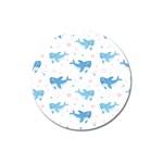 Seamless-pattern-with-cute-sharks-hearts Magnet 3  (Round)