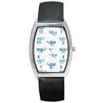 Seamless-pattern-with-cute-sharks-hearts Barrel Style Metal Watch