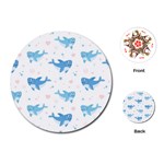 Seamless-pattern-with-cute-sharks-hearts Playing Cards Single Design (Round)