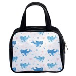Seamless-pattern-with-cute-sharks-hearts Classic Handbag (Two Sides)