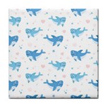 Seamless-pattern-with-cute-sharks-hearts Face Towel