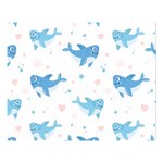 Seamless-pattern-with-cute-sharks-hearts Premium Plush Fleece Blanket (Large)