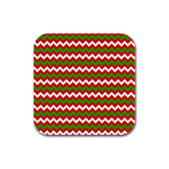 Christmas-paper-scrapbooking-pattern- Rubber Square Coaster (4 Pack) by Grandong