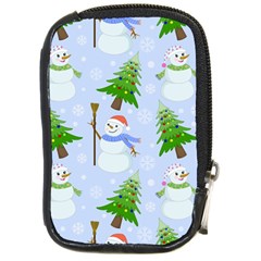 New Year Christmas Snowman Pattern, Compact Camera Leather Case by Grandong