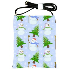 New Year Christmas Snowman Pattern, Shoulder Sling Bag by Grandong