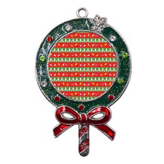 Christmas-papers-red-and-green Metal X mas Lollipop With Crystal Ornament