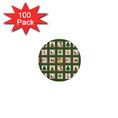 Christmas-paper-christmas-pattern 1  Mini Buttons (100 Pack)  by Grandong