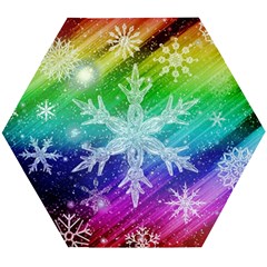 Christmas-snowflake-background Wooden Puzzle Hexagon by Grandong