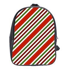 Christmas-color-stripes School Bag (large) by Grandong