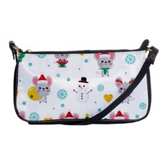 Christmas-seamless-pattern-with-cute-kawaii-mouse Shoulder Clutch Bag by Grandong