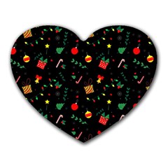 Christmas Pattern Texture Colorful Wallpaper Heart Mousepad