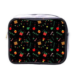 Christmas Paper Stars Pattern Texture Background Colorful Colors Seamless Copy Mini Toiletries Bag (one Side) by Grandong