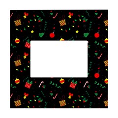 Christmas Pattern Texture Colorful Wallpaper White Box Photo Frame 4  X 6 