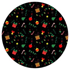 Christmas Paper Stars Pattern Texture Background Colorful Colors Seamless Copy Round Trivet by Grandong