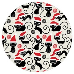 Cute Christmas Seamless Pattern Vector Round Trivet by Grandong