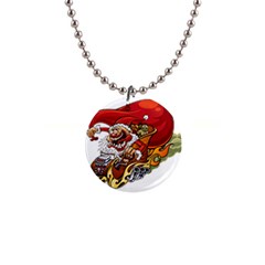 Funny Santa Claus Christmas 1  Button Necklace by Grandong