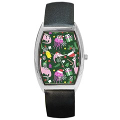 Colorful-funny-christmas-pattern   --- Barrel Style Metal Watch by Grandong