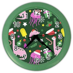 Colorful-funny-christmas-pattern   --- Color Wall Clock by Grandong