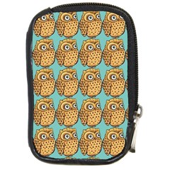 Owl-stars-pattern-background Compact Camera Leather Case by Grandong