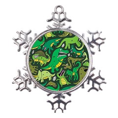 Dino Kawaii Metal Large Snowflake Ornament by Grandong