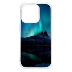 Aurora Borealis Mountain Reflection Iphone 14 Pro Tpu Uv Print Case by Grandong