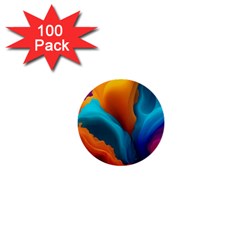 Colorful Fluid Art Abstract Modern 1  Mini Buttons (100 Pack)  by Ravend