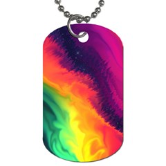 Rainbow Colorful Abstract Galaxy Dog Tag (one Side)