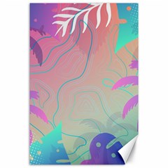 Palm Trees Leaves Plants Tropical Wreath Canvas 24  X 36  by Vaneshop