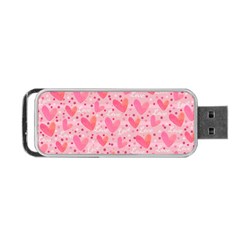 Valentine Romantic Love Watercolor Pink Pattern Texture Portable Usb Flash (one Side) by Vaneshop
