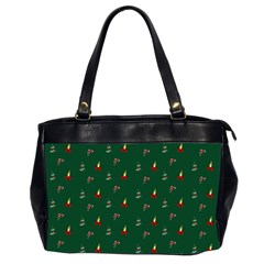 Christmas Green Pattern Background Oversize Office Handbag (2 Sides) by Pakjumat