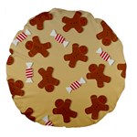 Gingerbread Christmas Time Large 18  Premium Flano Round Cushions Back
