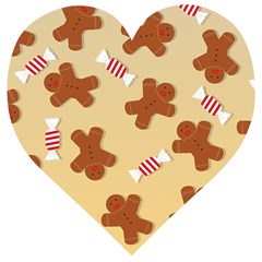 Gingerbread Christmas Time Wooden Puzzle Heart by Pakjumat