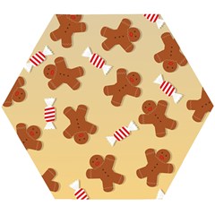 Gingerbread Christmas Time Wooden Puzzle Hexagon by Pakjumat