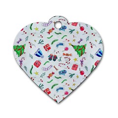 New Year Christmas Winter Dog Tag Heart (one Side) by Pakjumat