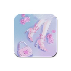 Romantic 11-14 Inch Rubber Square Coaster (4 Pack) by SychEva