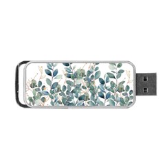 Green And Gold Eucalyptus Leaf Portable Usb Flash (two Sides) by Jack14