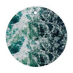 Blue Ocean Waves Round Ornament (two Sides) by Jack14