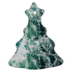 Blue Ocean Waves Christmas Tree Ornament (two Sides) by Jack14