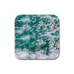 Blue Ocean Waves 2 Rubber Square Coaster (4 Pack) by Jack14
