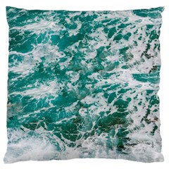 Blue Ocean Waves 2 Large Premium Plush Fleece Cushion Case (one Side) by Jack14