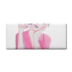 Girl Pink Hand Towel by SychEva