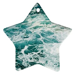 Blue Crashing Ocean Wave Ornament (star) by Jack14