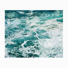 Blue Crashing Ocean Wave Small Glasses Cloth by Jack14